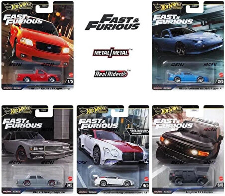 Hot Wheels Fast And Furious 2024 Premium Araçlar 5'Li Set Mix 2,979H