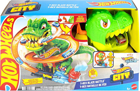 Hot Wheels® T-Rex Ve İtfaiye İstasyonu Oyun Seti, 4Y+, Jbm73