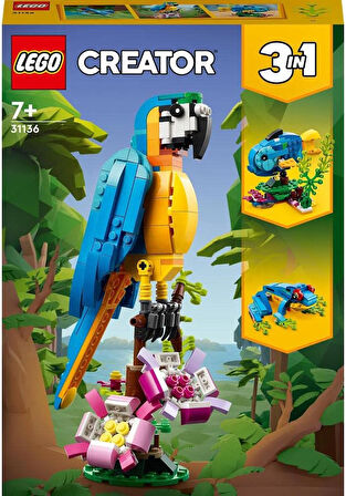 Lego Creator Egzotik Papağan 31136-7 Yaş Ve Üzeri Çocuklar İçin Papağan, Balık Ve Kurbağa Modelleri 