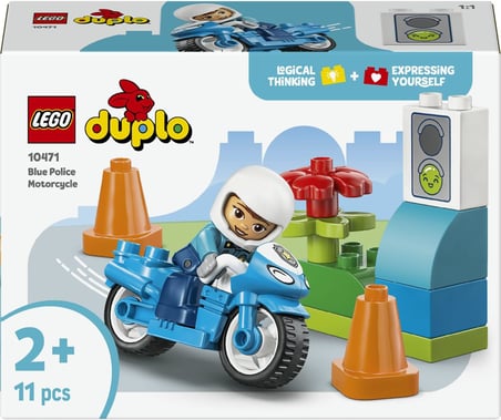 Lego Duplo Kasabası Mavi Polis Motosikleti 10471-2 Yaş Ve Üzeri Çocuklar Için Memur Figürü, Koniler 