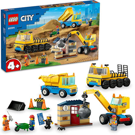Lego City İnşaat Kamyonları Ve Yıkım Gülleli Vinç 60391 (235 Parça)