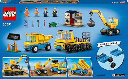Lego City İnşaat Kamyonları Ve Yıkım Gülleli Vinç 60391 (235 Parça)