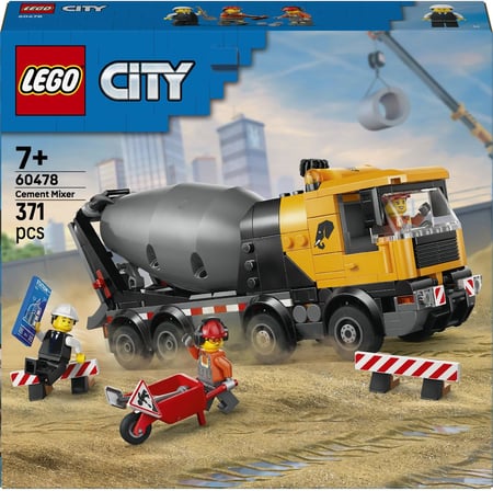 Lego City Beton Mikseri 60478-7 Yaş Ve Üzeri Çocuklar Için 3 İnşaat İşçisi Minifigürü Ve Aksesuarlar