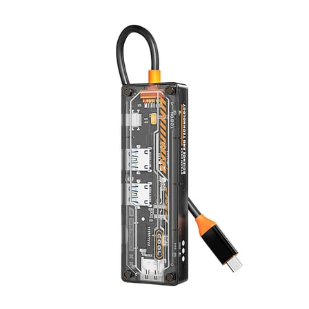 ALLY in Type-c To USB. + USB. + Type-c PD W + SD + TF + HDMI  Çoğaltıcı Transparan Hub-()