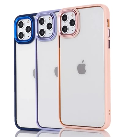 Ally iPhone 13 Pro 6.1inç Kılıf Parlak Renkli Çerçeveli Ultra Lüx TPU Silikon Kılıf-(5775)