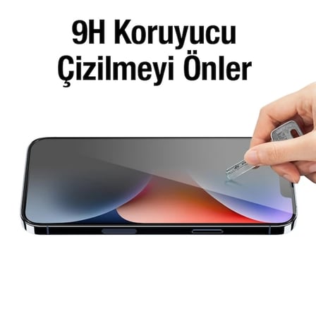 ALLY İPhone 14 6.1 3D Full Privacy Gizlilik Cam Ekran Koruyucu Anti-Spy-(5775)