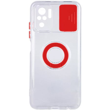 Ally Xiaomi Redmi Note  - s Kılıf Sürgülü Kamera Lens Korumalı Yüzük Standlı Silikon Kılıf-()