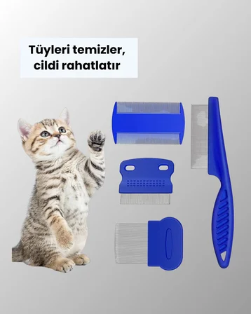 Evcil Hayvan Bakımı İçin Dayanıklı ve Çok Amaçlı Tarak Seti ( Parça)