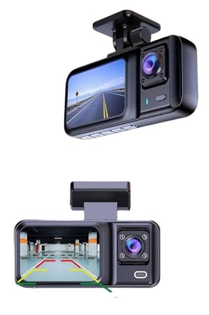 DVR Araç İçi Kamera Ön ve İç Kamera  İnç Ekranlı Çift Kamera