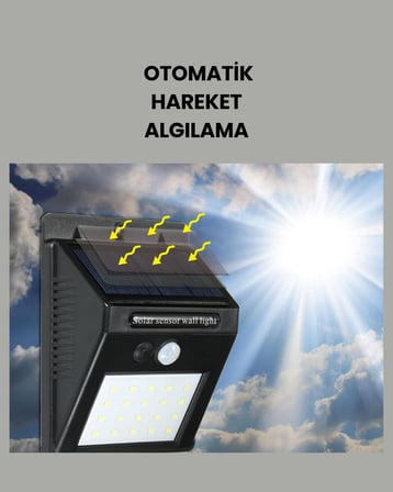 Kablo Gerektirmeyen Güneş Enerjili Dış Mekan Işık – Bahçe ve Koridor Aydınlatması