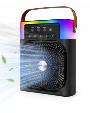 Taşınabilir Sprey Fan RGB Işıklı Mini Klima Soğutucu Nemlendirici USB Şarjlı