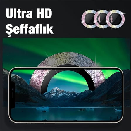 ALLY İphone  Pro Max D Metal Çerçeveli Kamera Lens Koruyucu-()