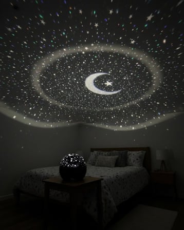 Fişli Yıldız Projektör Gece Lambası Müzikli