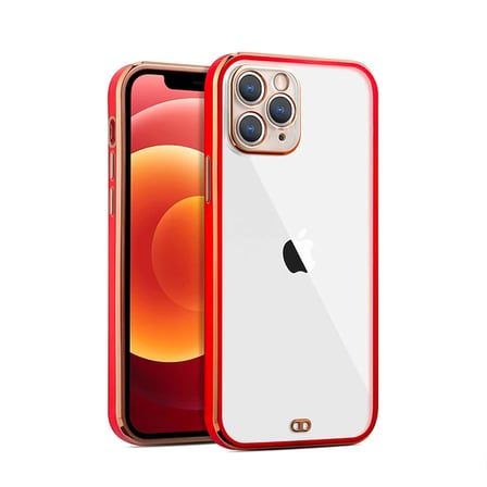iPhone  Pro .inç Gold Çerçeve Kamera Korumalı Silikon Bumper Kılıf-()