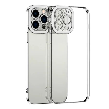 ALLY Fashion Series iPhone  Pro  Kılıf Renkli Kenar Lazer Çerçeveli Silikon Kılıf-()