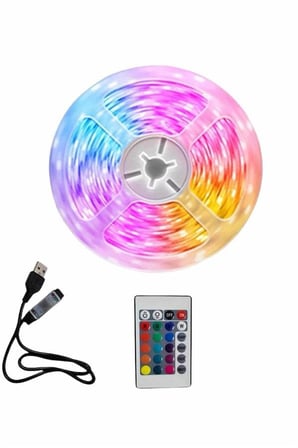 M Şerit Led İç Mekan Renkli Rgb Şerit Led Kumandalı