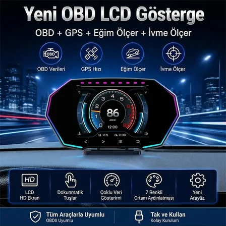 Ally F11 OBD2 + GPS Head Up Display HUD Dijital Hız Göstergesi-(5775)