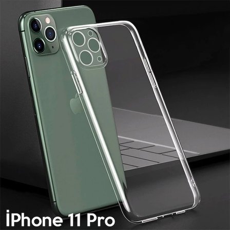 Ally İPhone 11 Pro 5.8 İnch Kamera Korumalı Silikon Kılıf-(5775)