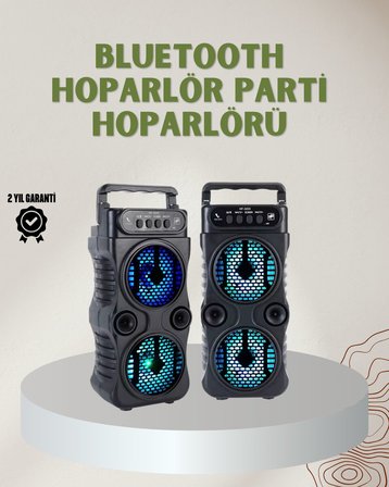 mAh Şarjlı LED Işıklı Bluetooth Hoparlör – FM Radyolu Hafıza Kart Destekli