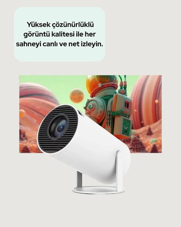 Kablosuz ve Kablolu Bağlantı Seçenekli Ev Tipi Projeksiyon