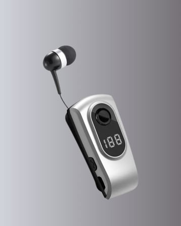 Profesyonel Bluetooth Kulaklık – Klipsli Titreşimli Dijital Göstergeli