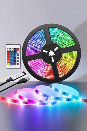 Yeni Nesil RGB Işıklı Metre Şerit Led Kumandalı Şarj Edilebilir