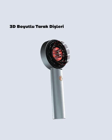 Şarjlı Saç Derisi Masaj Cihazı Kırmızı Işık ve D Tarak Dişli