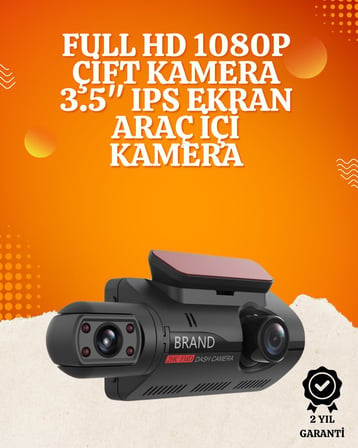 WiFi Destekli Araç Kamerası – 3 inç Ekran 1080P Ön ve 720P İç Kamera