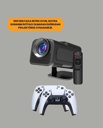 1.5 KG Ağırlığında 4500 Retro Oyunlu Multimedya Projektör
