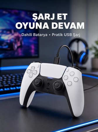 Kablosuz Oyun Kolu PS5 Uyumlu Ergonomik Tasarım ve Hassas Kontrol Yeni Nesil