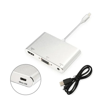 İPhone İPad P Hdmi Vga Av Audio Dönüştürücü Adaptör-()