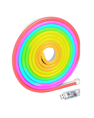 Metre RGB Akıllı Neon LED Şerit Işık Telefon ve Kumanda Kontrollü Ambiyans Aydınlatma