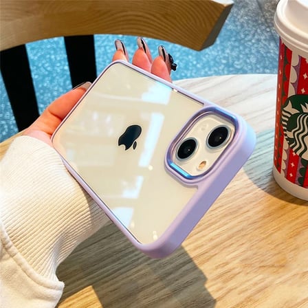Ally iPhone 12 - 12 Pro 6.1inç Kılıf Parlak Renkli Çerçeveli Ultra Lüx TPU Silikon Kılıf-(5775)