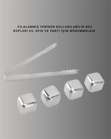 Hızlı Soğutma Özellikli Paslanmaz Metal Buz Küpü Takımı Yeni Nesil