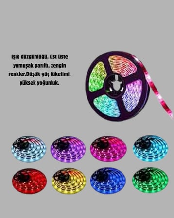 Smart Şerit LED Işık – Uzaktan Kumandalı USB Girişli Müzik Modlu