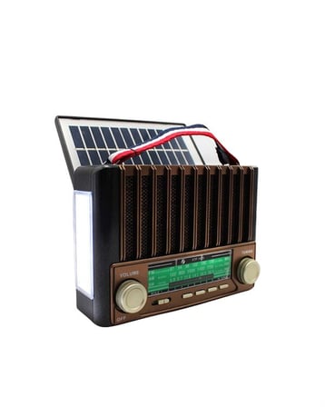 KTF- Taşınabilir Güneş Enerjili Bluetooth Radyo Hoparlör – Şarjlı Radyo MP AUX Girişli