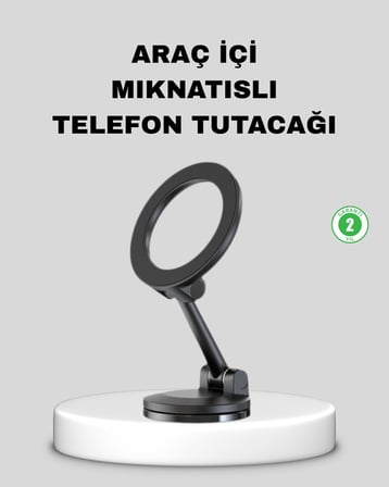 Katlanır Manyetik Araç İçi Telefon Tutucu – ° Dönebilen MagSafe Uyumlu Güçlü Mıknatıslı Tasarım