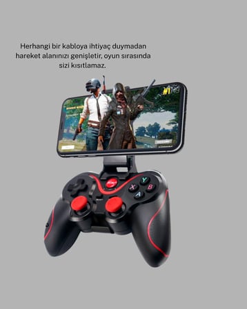 Kablosuz Bluetooth Oyun Kolu Mobil TV PC Uyumlu Ergonomik Tasarım