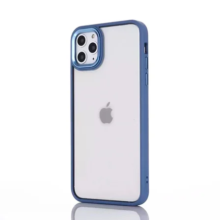 Ally iPhone 12 Pro Max 6.7inç Kılıf Parlak Renkli Çerçeveli Ultra Lüx TPU Silikon Kılıf-(5775)