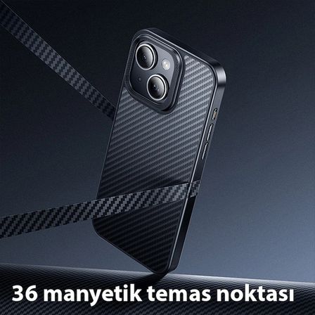 Hoco iPhone  Plus AS Kevlar Kılıf Manyetik Magsafeli Telefon Kılıfı-()