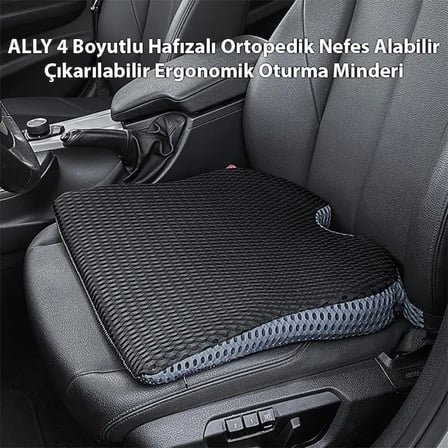 ALLY 4 Boyutlu Hafızalı Ortopedik Nefes Alabilir Çıkarılabilir Ergonomik Ev ve Araç için Oturma Minderi-(5775)