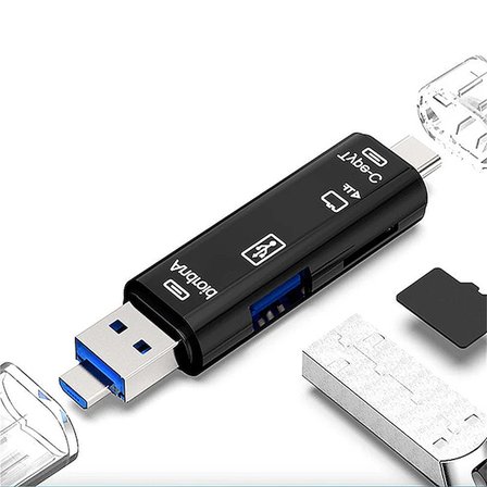 Smart Otg in Type-C Ve Micro Usb Tf Card Reader Otg-()