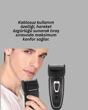 Şarj Göstergeli Yıkanabilir Erkek Tıraş Makinesi