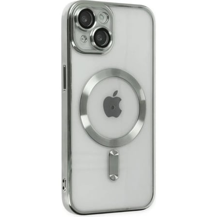 ALLY iPhone 14 6.1inç Renkli Kenar Lazer Çerçeveli Magsafe Uyumlu Silikon Kılıf-(5775)