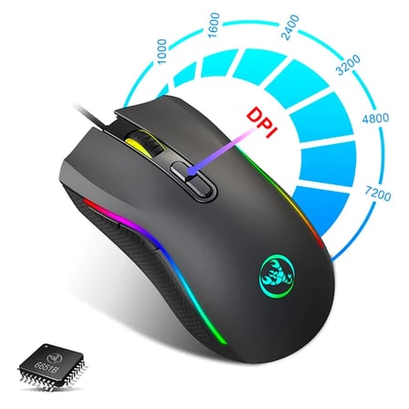 HXSJ A DPI Ayarlanabilir RGB Işık Gaming Oyuncu Mouse-()