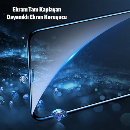 İPhone  Pro İN Full Glue Tempered Cam Ekran Koruyucu +Kamera Lens Set-()