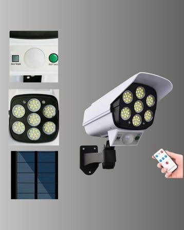 3 Modlu Güneş Paneli Aydınlatmalı Dış Mekan Güvenlik Işığı – IP65 Su Geçirmez PIR Sensörlü