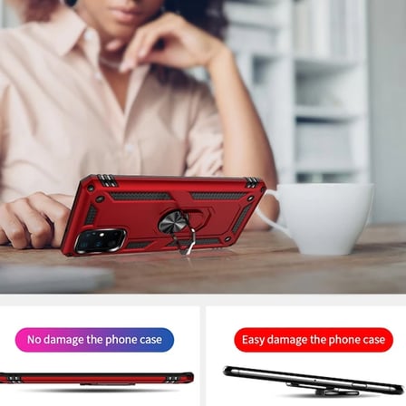 Ally Sm Galaxy S+ Plus Yüzüklü Kılıf Armor Shockproof Ring kılıf-()