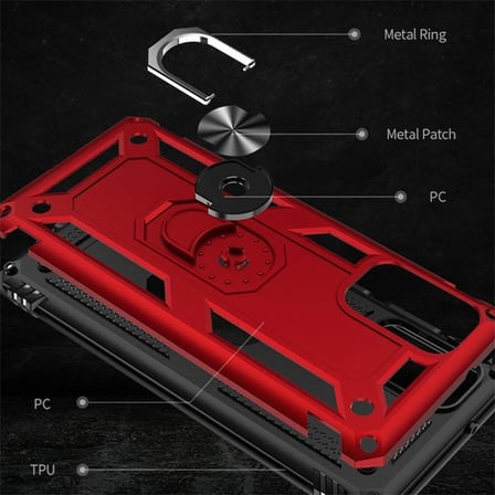 Ally Sm Galaxy S+ Plus Yüzüklü Kılıf Armor Shockproof Ring kılıf-()
