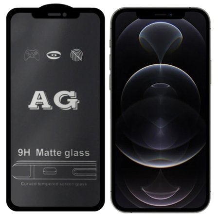 ALLY İPhone 12 Pro Max 6.7inç Full Glue Matte Tempered Cam  Ekran Koruyucu-(5775)